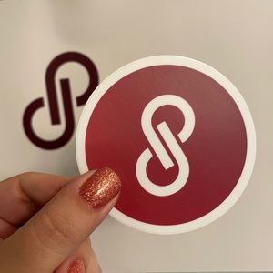 poshmark sticker logo burgundy poshfest